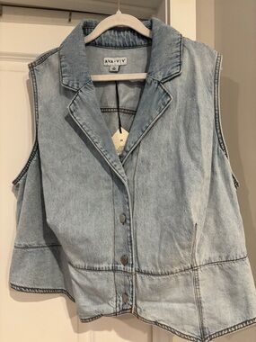 Ava & Viv Light Wash Denim Vest